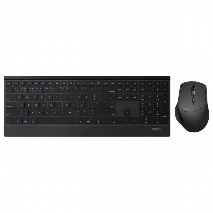 RAPOO 9500M MULTI-MODE 2.4G WIRELESS BLUETOOTH ULTRA SLIM KEYBOARD AND MOUSE (BLACK)
