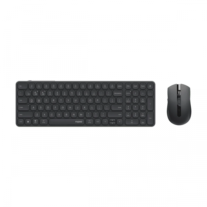 RAPOO 9350S MULTI-MODE 2.4G WIRELESS BLUETOOTH ULTRA SLIM RECHARGEABLE KEYBOARD AND MOUSE (DARK GRAY)