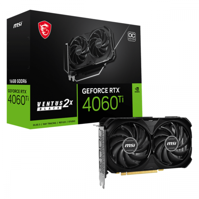 MSI RTX 4060TI 16G 128BIT GDDR6 VENTUS 2X BLACK OC