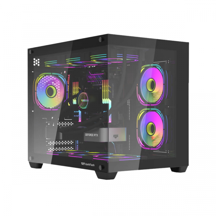 DARKFLASH C285MP MICRO ATX CASE W/ TEMPERED GLASS PANORAMIC SIDE