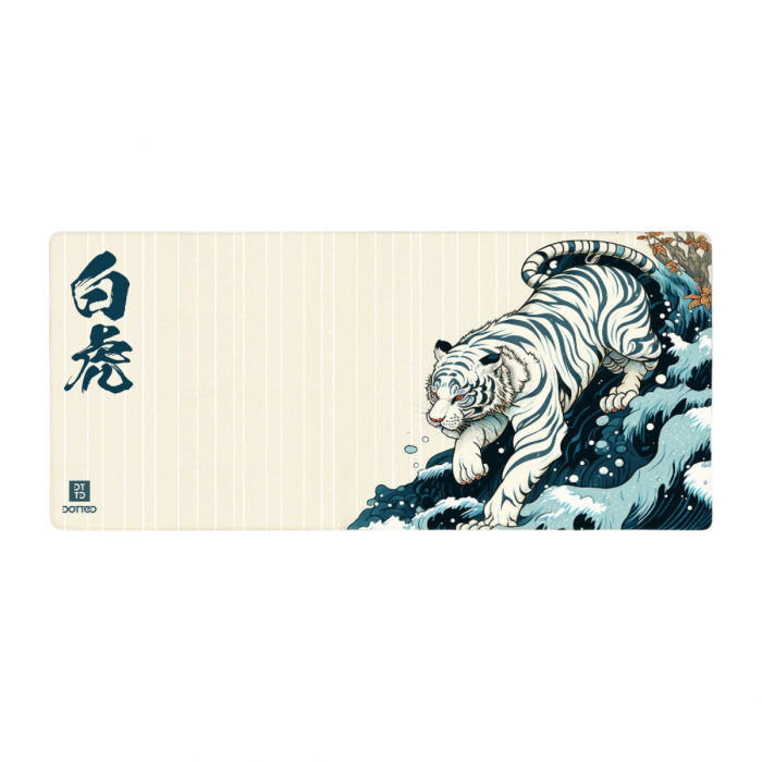 DOTTED WHITE TIGER 900X400MM DESK MAT