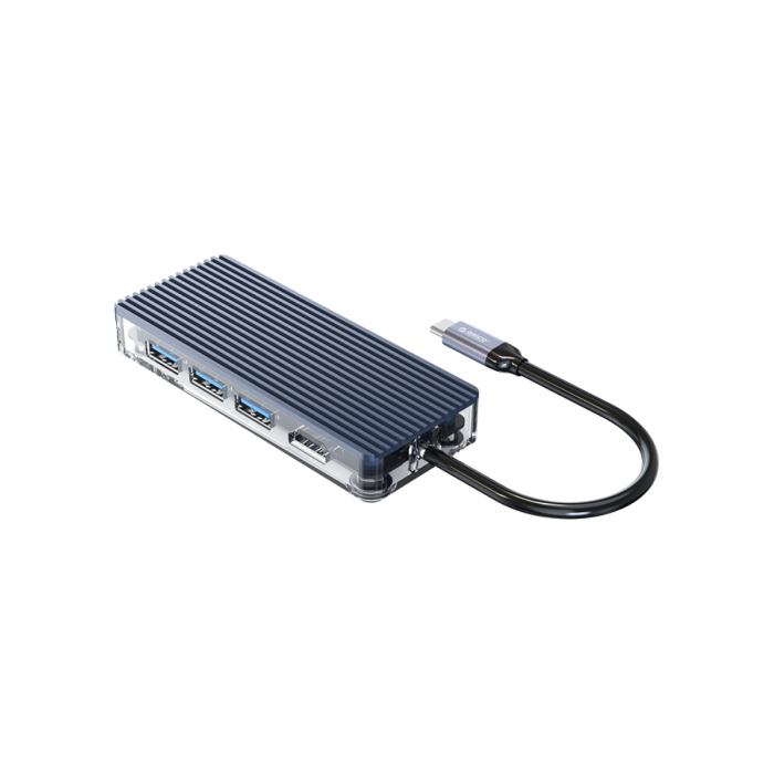 ORICO 6 IN 1 TYPE-C TRANSPARENT HUB (3XUSB-A, HDMI, TF, SD)