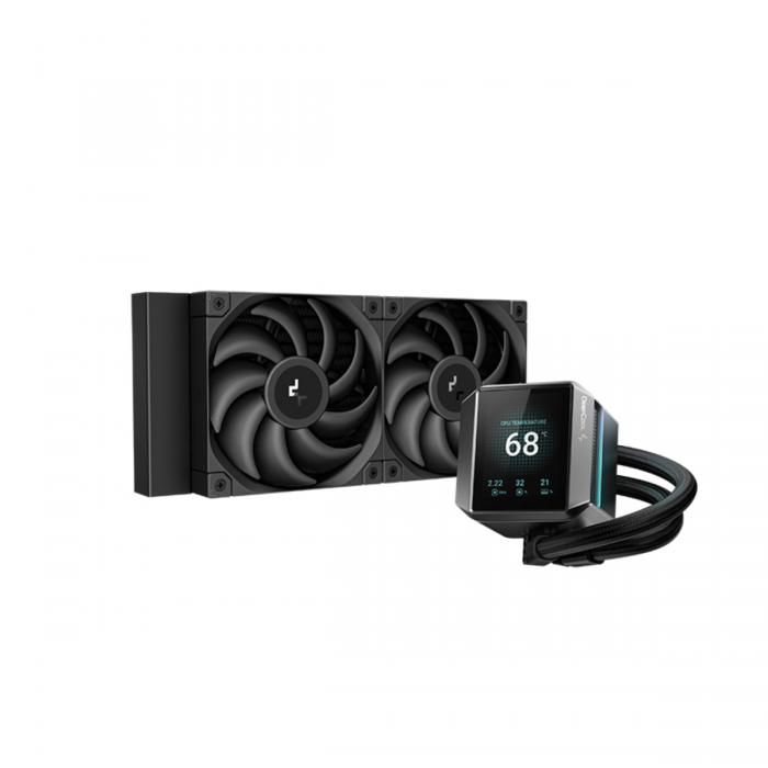 DEEPCOOL MYSTIQUE 240MM AIO LIQUID CPU COOLER W/ LCD SCREEN (BLACK)