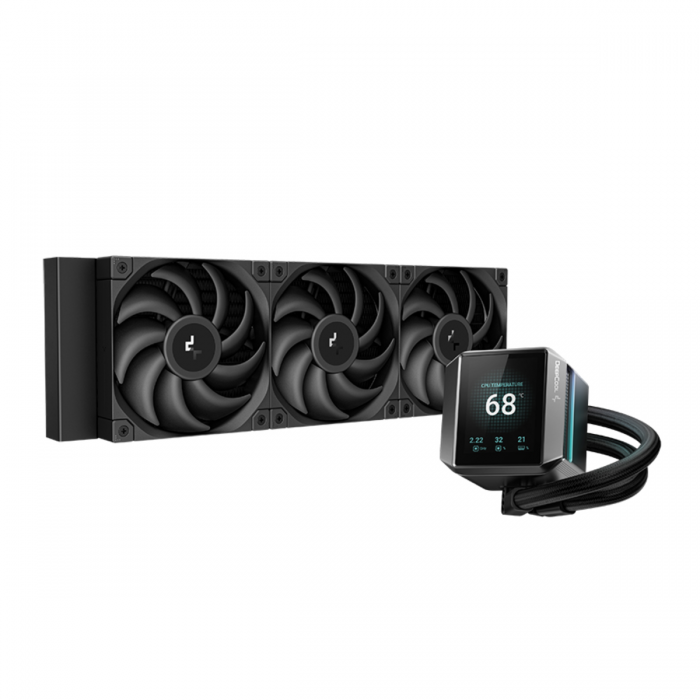 DEEPCOOL MYSTIQUE 360MM AIO LIQUID CPU COOLER W/ LCD SCREEN (BLACK)