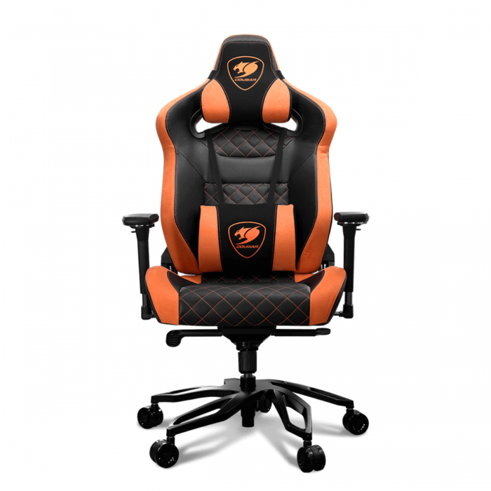 COUGAR ARMOR TITAN PRO GAMING CHAIR W/ HEADREST & LUMBAR CUSHION (BLACK/ORANGE)