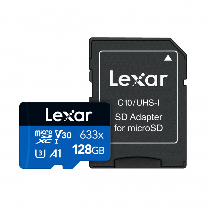 LEXAR 128GB UHS-1 CLASS 10 MICRO SDXC FLASH MEMORY W/ADAPTER
