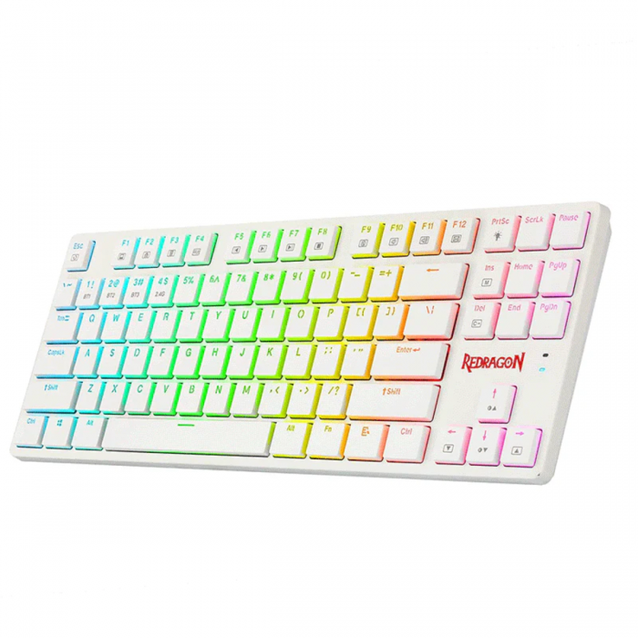 REDRAGON ANUBIS RGB WIRED/WIRELESS/BLUETOOTH TKL MECHANICAL KEYBOARD (BROWN SWITCH) WHITE