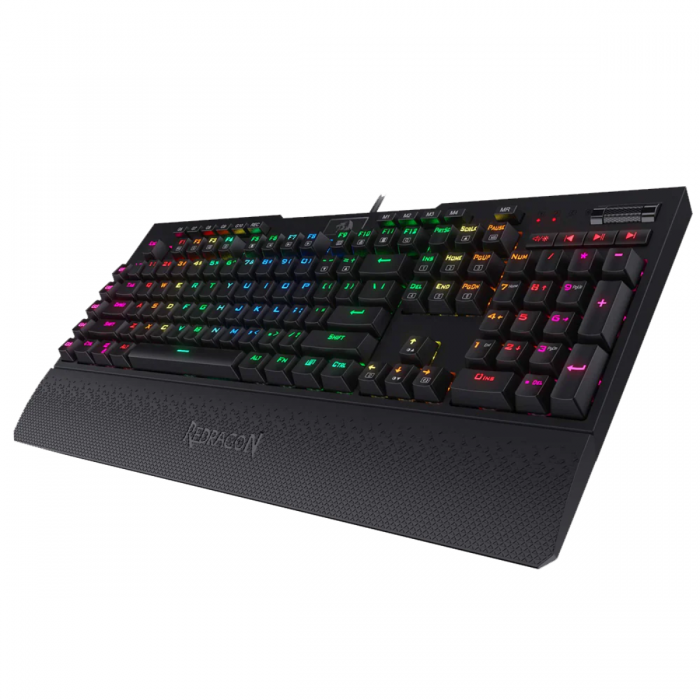 REDRAGON BRAHMA RGB OPTICAL-MECHANICAL GAMING KEYBOARD W/ MULTIMEDIA KEYS (BLUE SWITCH)