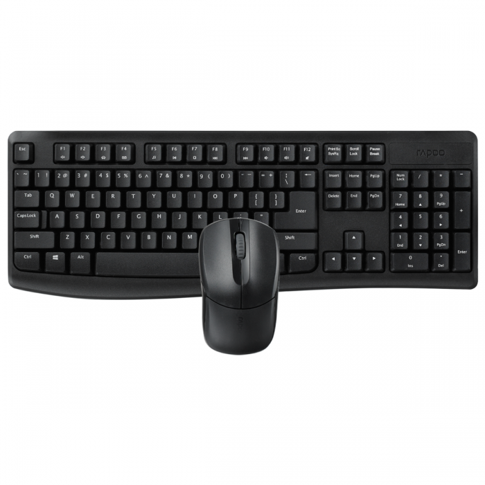 RAPOO X1800 PRO WIRELESS 2.4GHZ OPTICAL KEYBOARD & MOUSE (USB/BLACK)