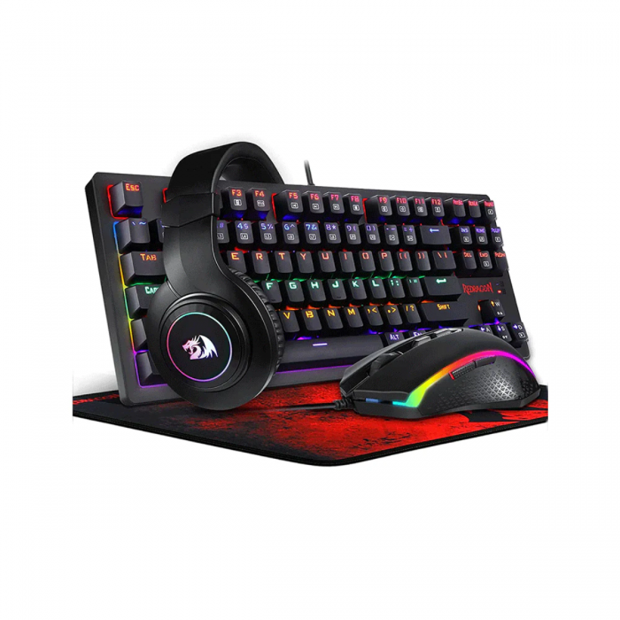 REDRAGON S113P-KN GAMING SET (KEYBOARD+MOUSE+HEADSET+MOUSE PAD)