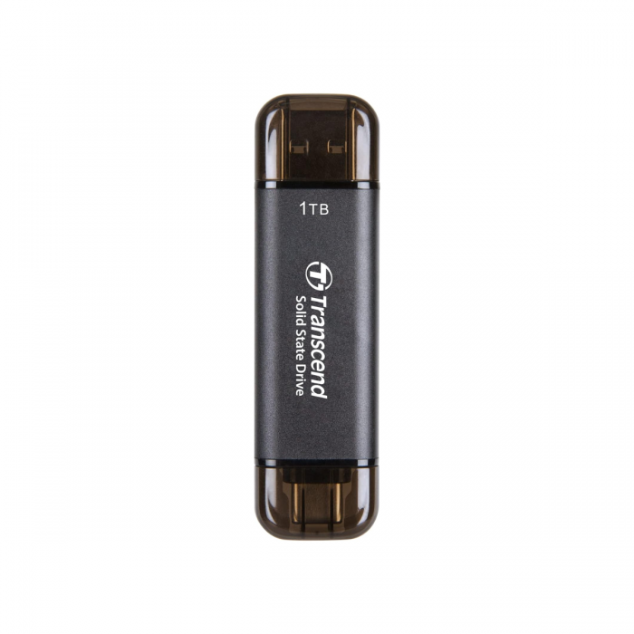 TRANSCEND 1TB ESD310C USB 3.2 TYPE-A/TYPE-C PORTABLE SSD (TS1TESD310C) BLACK