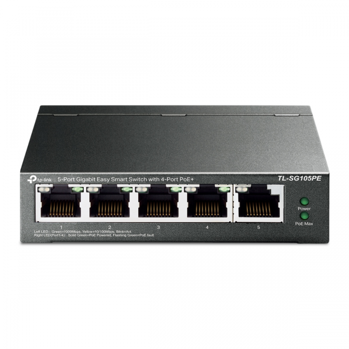 TPLINK SG105PE 5PORT GIGABIT EASY SMART SWITCH WITH 4PORT POE+