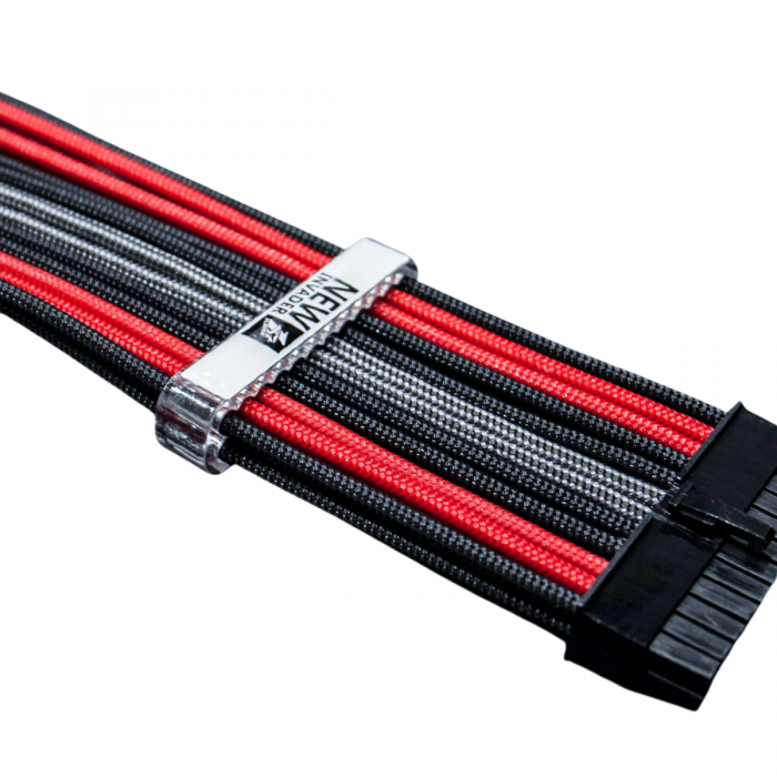 1STPLAYER STEAMPUNK PSU SLEEVED EXTENSION CABLE KIT (BLACK/RED/GRAY)