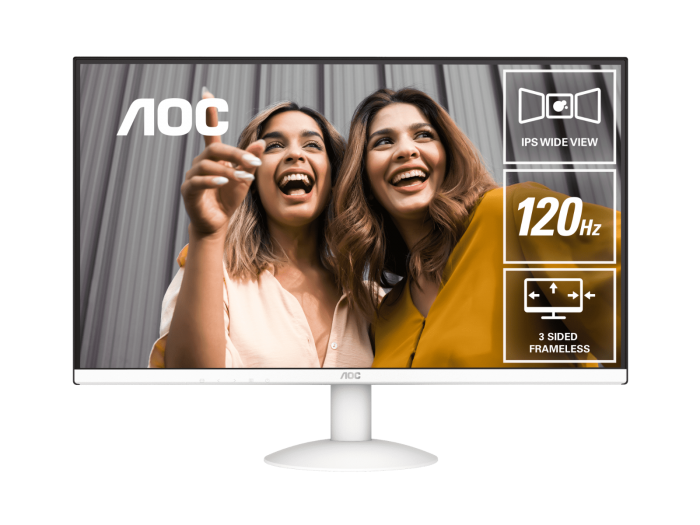 AOC 27B30H3/BW 27" FHD WIDE LED IPS FRAMELESS MONITOR 120HZ WLMNT (VGA, HDMI) WHITE