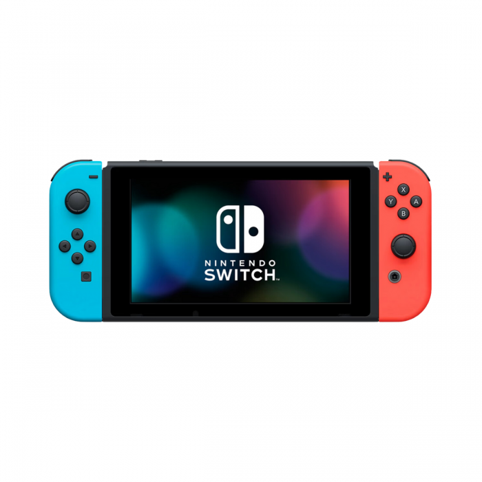 NINTENDO SWITCH W/ NEON BLUE AND NEON RED JOYCON