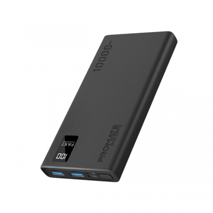 PROMATE BOLT-10 PRO 10000MAH POWERBANK 2XUSB/M-USB 2A/USB-C 2A