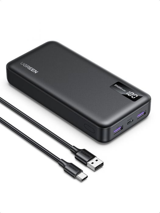 UGREEN PB312 POWERBANK 20000MAH 22.5W (2XUSB-A, USB-C) USB-C TWO-WAY FAST CHARGE (BLACK)
