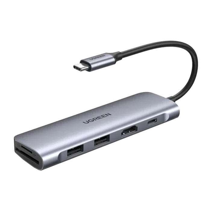 UGREEN 6 IN 1 USB-C HUB (2XUSB-A 3.0, USB-C, MICRO SD, SD, HDMI)