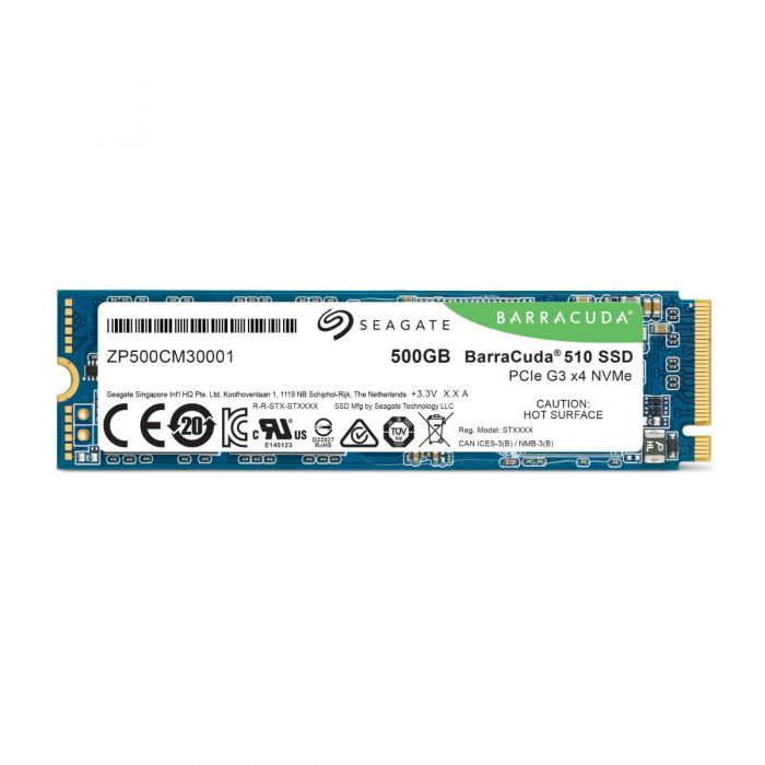 SEAGATE 500GB BARRACUDA 510 SSD 3D TLC (ZP500CM3A001) M.2 PCIE NVME 2280 5YR LMTD WRNTY