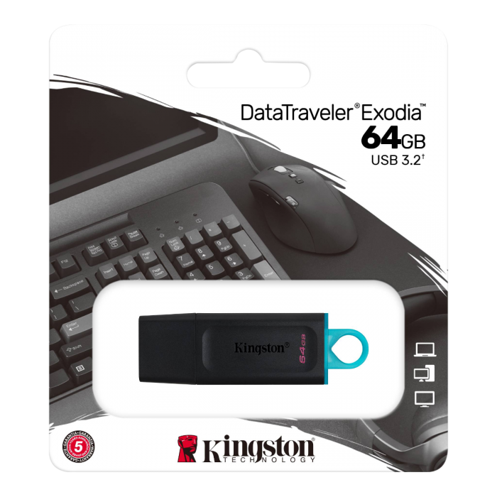KINGSTON DATA TRAVELLER EXODIA 64GB USB3.2 FLASH DRIVE