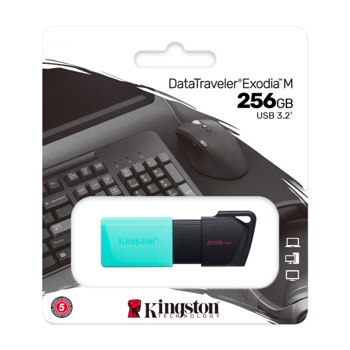 KINGSTON DATA TRAVELLER EXODIA M 256GB USB3.2 FLASH DRIVE TEAL