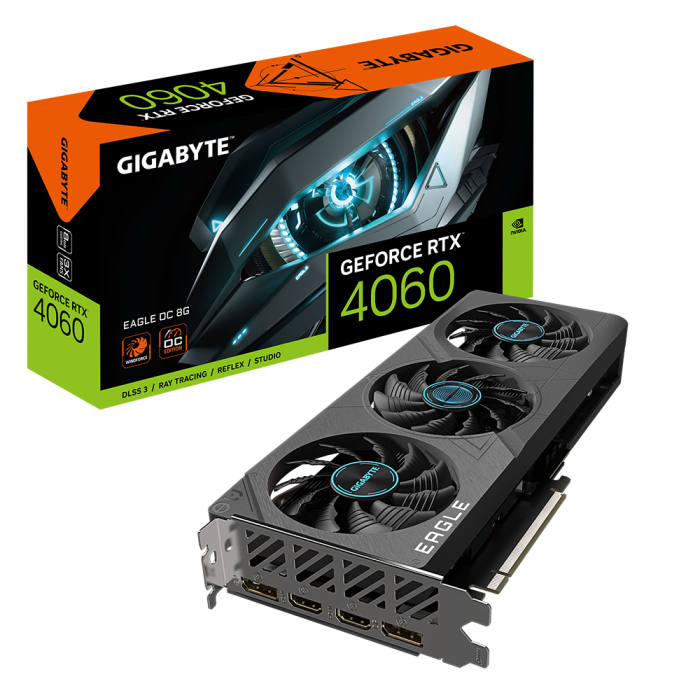 GIGABYTE RTX 4060 8GB 128BIT GDDR6 EAGLE OC (2XHDMI, 2XDP)