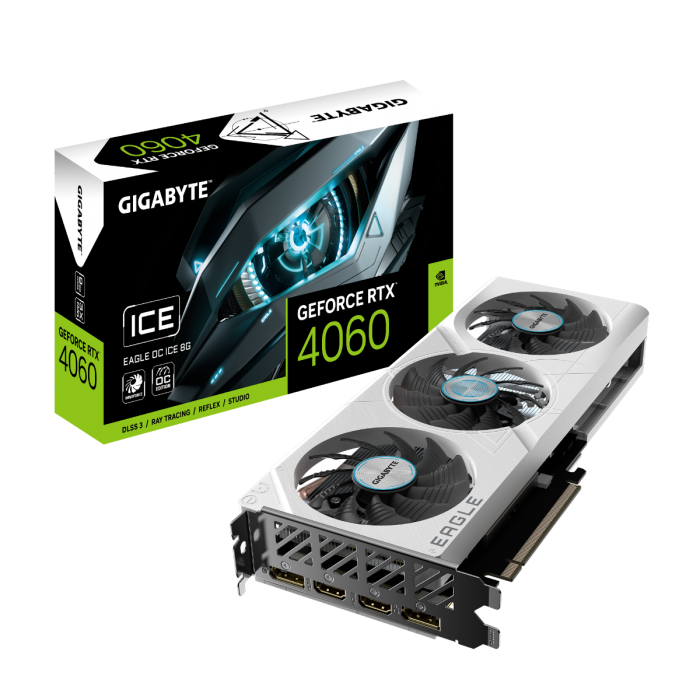 GIGABYTE RTX 4060 8GB 128BIT GDDR6 EAGLE ICE OC (2XHDMI, 2XDP)