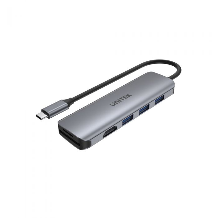 UNITEK H1107F UHUB P5+ 6 IN 1 USB-C HUB (3XUSB-A, HDMI, MICROSD, SD)