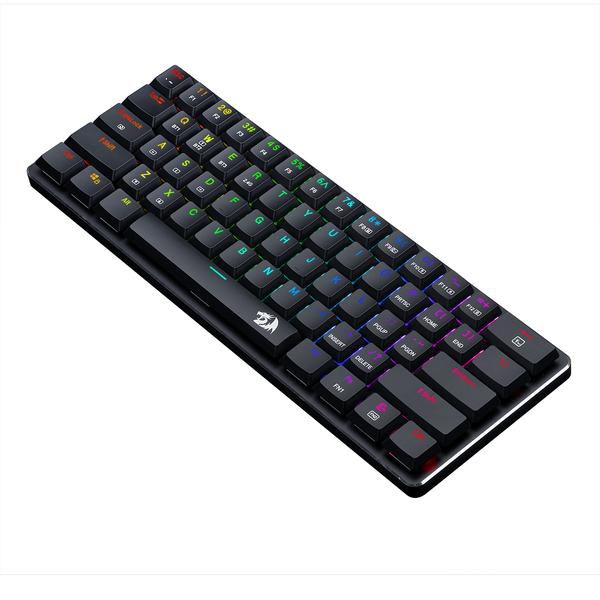 REDRAGON ELISE PRO RGB WIRED/WIRELESS/BLUETOOTH 60% MECHANICAL GAMING KEYBOARD (BLUE SWITCH/SWAPPBL)