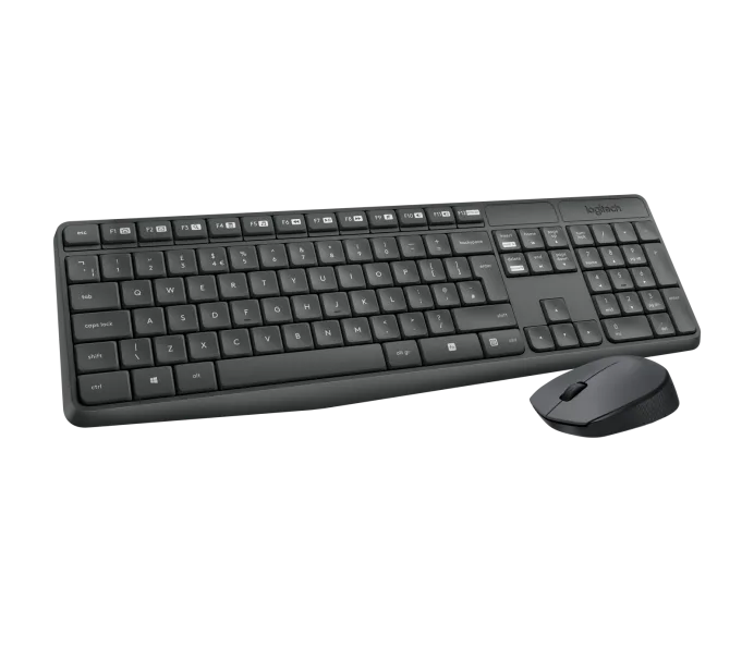 LOGITECH WIRELESS KEYBOARD + MOUSE MK235 (BLACK)