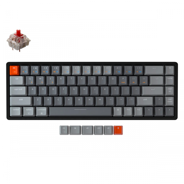 KEYCHRON K6 RGB WIRED/BLUETOOTH 65% COMPACT TKL ALUMINUM MECHANICAL KB (RED SWITCH/SWAPPBL)