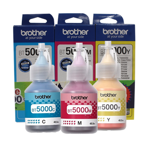 BROTHER BT-5000 CYAN+MAGENTA+YELLOW INK BOTTLE (PACK)