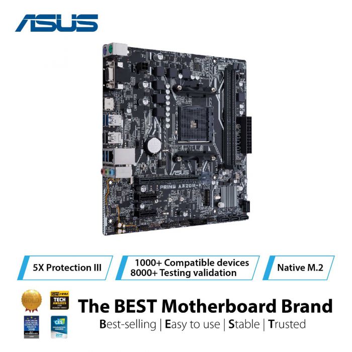 ASUS PRIME A320M-K 2DDR4 MOTHERBOARD (DB15, HDMI)