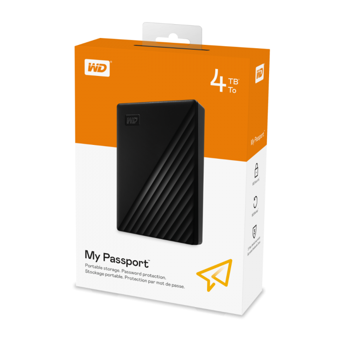 WESTERN DIGITAL MYPASSPORT 4TB USB 3.0 (BLACK) WDBPKJ0040BBKWESN