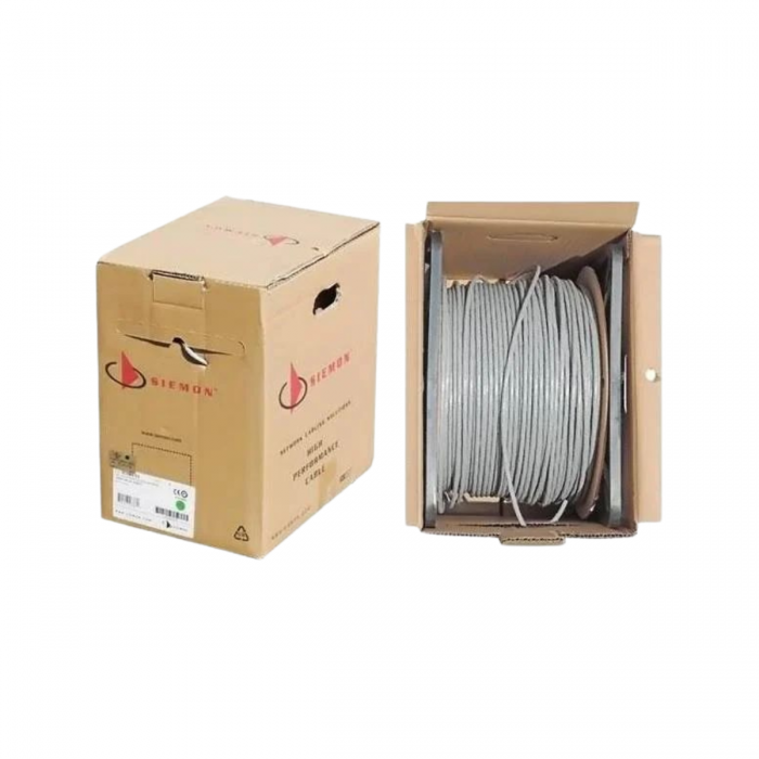 SIEMON UTP CABLE CAT6 24AWG 4PR SOLID COPPER (305M) GRAY