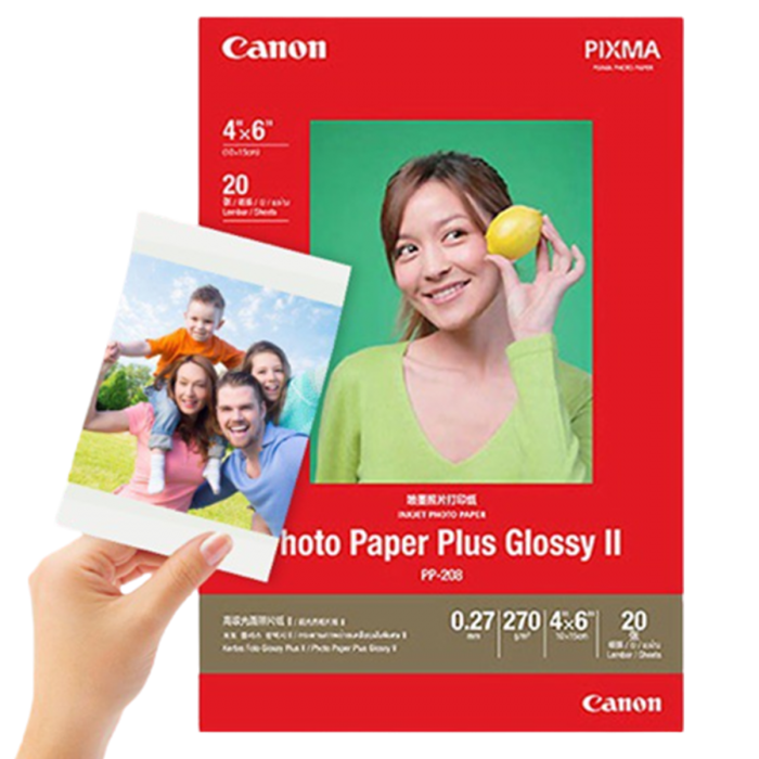 CANON PP208 4X6 PHOTO PAPER PLUS GLOSSY II (20SHEETS)