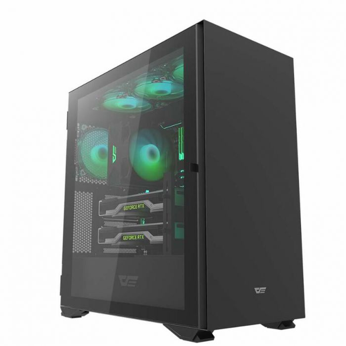 DARKFLASH DLX22 ATX CASE W/ MAGNETIC HINGED DOOR TEMPERED WINDOW (BLK)