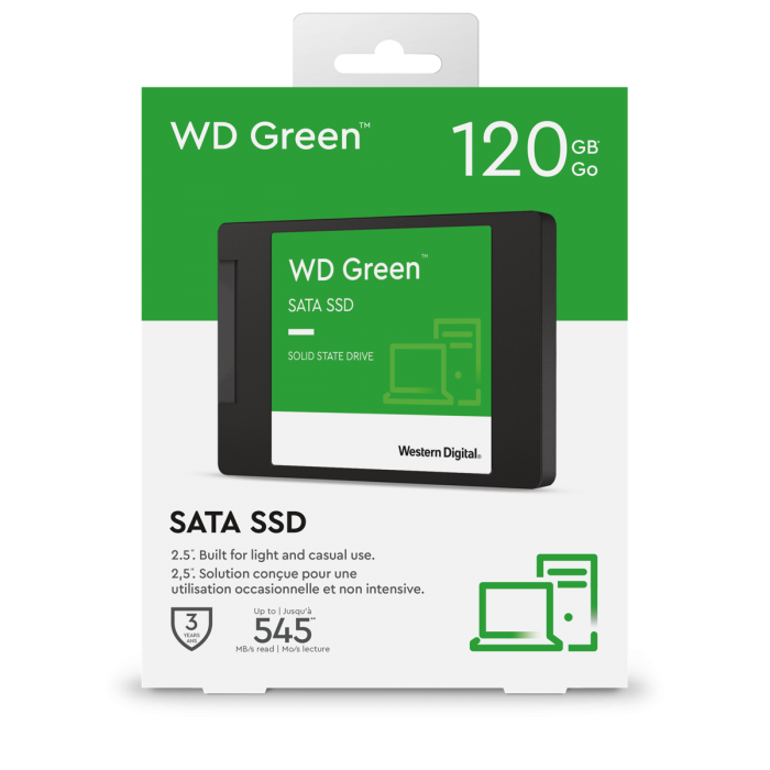 WESTERN DIGITAL 120GB GREEN SSD 3D NAND (WDS120G2G0A) 2.5" 7MM SATA 6GB/S