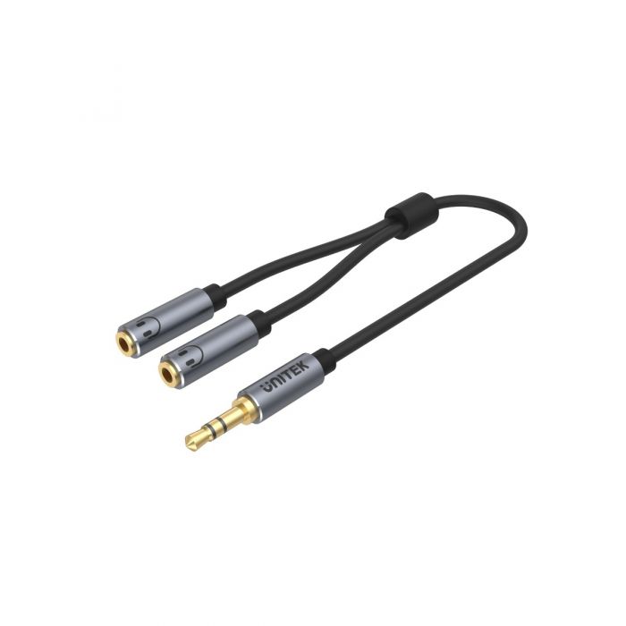 UNITEK Y-C956ABK 3.5MM (M) TO DUAL 3.5MM (F) AUDIO SPLITTER