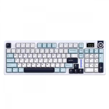 AULA S98 PRO TRI-MODE HOT-SWAPPABLE RGB RECHARGEABLE MECHANICAL WIRELESS KEYBOARD (GLACIER BLUE)