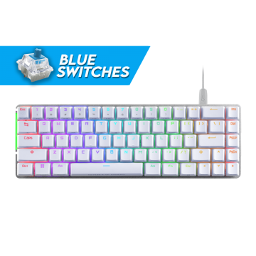 ASUS ROG FALCHION ACE 65% COMPACT RGB MECHANICAL GAMING KEYBOARD (BLUE SWITCH) WHITE