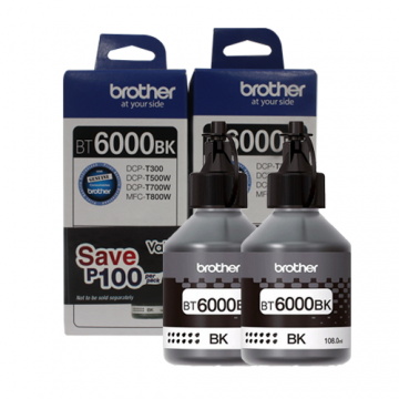 BROTHER BT-6000 BLACK INK BOTTLE (DUAL PACK)