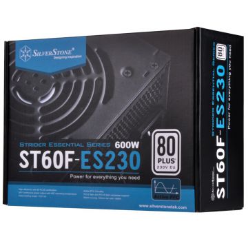 SILVERSTONE ST60F-ES230 STRIDER ESSENTIAL 600W PSU (NON-MODLR CABLNG)