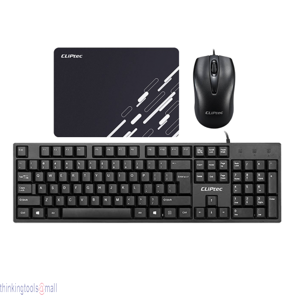 Thinking Tools, Inc - Official Online Store CLIPTEC USB KEYBOARD + MOUSE + MOUSE PAD (BLACK) | thinkingtools@mall | Shop Now More! | Cebu, Philippines